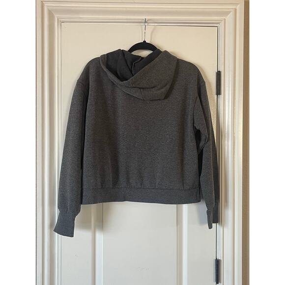 BEBE Charcoal Sequin Hoodie Pockets Size Large - Picture 6 of 8